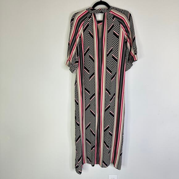 Anthropologie Mckenzie Mock Neck Tunic Midi Dress women’s Large Short Sleeves - Picture 6 of 8